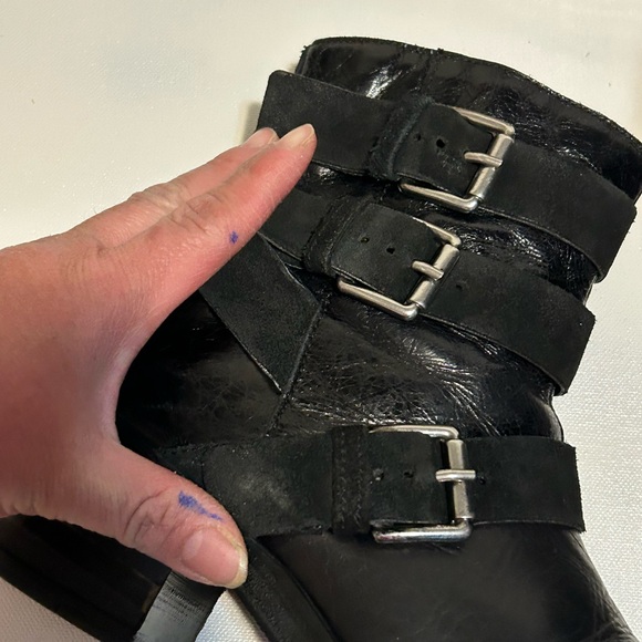 Women’s Black Buckle Ankle Boots - Picture 4 of 9